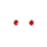 經典花漾耳環.酒紅色紅寶石 I - WILLS JEWELLERY