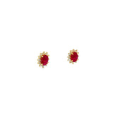 經典花漾耳環.酒紅色紅寶石 I - WILLS JEWELLERY