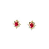 經典花漾耳環.酒紅色紅寶石 II - WILLS JEWELLERY