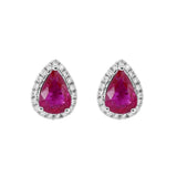 梨形紅寶石鑽石耳環II - WILLS JEWELLERY