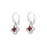 Ixora・紅寶石圍鑽垂吊耳環 - WILLS JEWELLERY