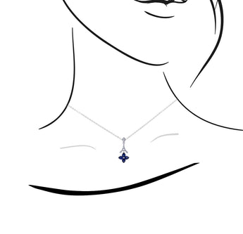 Ixora・藍寶石鑽石吊墜 - WILLS JEWELLERY