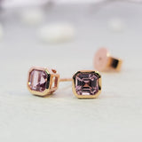 JUST・雷地恩形粉紅尖晶石耳環 - WILLS JEWELLERY