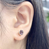 JUST・橢圓形深紫尖晶石耳環 - WILLS JEWELLERY