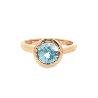 JUST・復古圓形海藍寶石戒指 - WILLS JEWELLERY