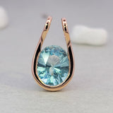 JUST・冰藍色馬達加斯加橢圓形海藍寶石吊墜 - WILLS JEWELLERY
