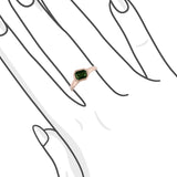 JUST・歐式復古小八角綠藍寶石戒指 - WILLS JEWELLERY