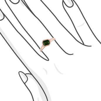 JUST・歐式復古小八角綠藍寶石戒指 - WILLS JEWELLERY