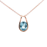 JUST・冰藍色馬達加斯加橢圓形海藍寶石吊墜 - WILLS JEWELLERY