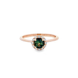 Minimorism・圓形澳洲綠藍寶石圍鑽戒指 - WILLS JEWELLERY