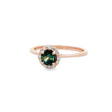Minimorism・圓形澳洲綠藍寶石圍鑽戒指 - WILLS JEWELLERY