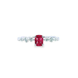 Minimorism・天然枕形紅色尖晶石鑽石戒指 - WILLS JEWELLERY