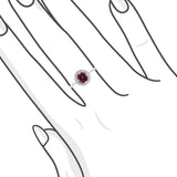 Pink Planet・天然圓形玫瑰石榴石鑽石戒指 - WILLS JEWELLERY
