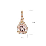 枕形摩根石圍石鑽石吊墜 - WILLS JEWELLERY