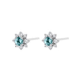圓形帕拉伊巴碧璽圍鑽耳環 - WILLS JEWELLERY