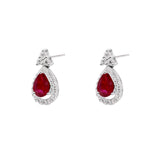時尚梨形紅寶石鑽石耳環 - WILLS JEWELLERY