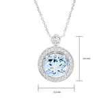 經典圓海藍寶鑽石項鏈 - WILLS JEWELLERY