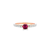 天然八角方形紅寶石鑽石戒指 - WILLS JEWELLERY