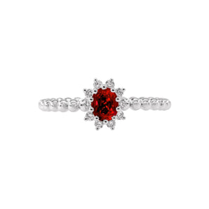 尖晶石圍鑽圓珠戒指 - WILLS JEWELLERY