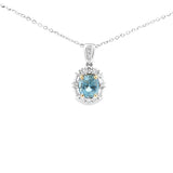 花型吊墜 · 海藍寶石 - WILLS JEWELLERY