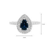 《天使 • 圍石》雙鑽梨形藍寶石 - WILLS JEWELLERY