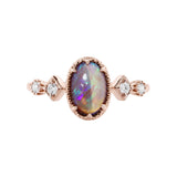 水晶蛋白石古典珠邊戒指 - WILLS JEWELLERY