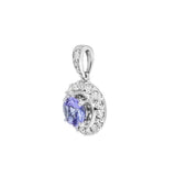 圓形坦桑石圍鑽珠邊吊墜 - WILLS JEWELLERY