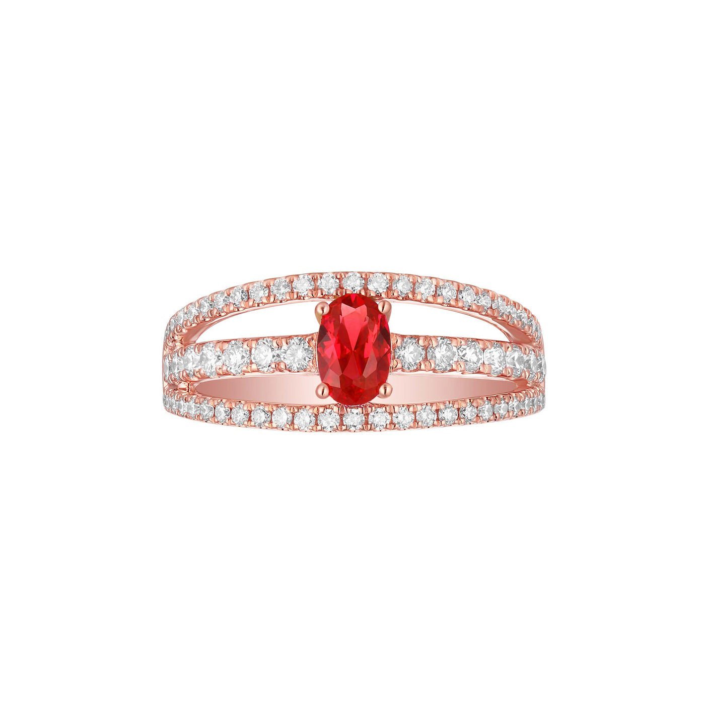Oval Shape Spinel Three Row Diamond Ring WILLS JEWELLERY oval-shape-spinel-three-row-diamond-ring-wills-jewellery