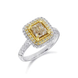 雷地恩形黃鑽雙圍石教堂式戒指 - WILLS JEWELLERY