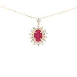 經典花漾頸鏈.酒紅色紅寶石 - WILLS JEWELLERY