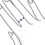 五石間鑲藍寶石鑽石線戒 - WILLS JEWELLERY