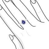 經典梨形坦桑石圍石鑽石戒指 - WILLS JEWELLERY