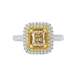 雷地恩形黃鑽雙圍石教堂式戒指 - WILLS JEWELLERY