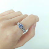 蝴蝶戒指.淺薰衣草藍色藍寶石 - WILLS JEWELLERY