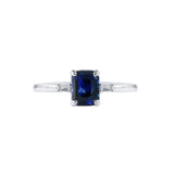 小八角形藍寶石拼梯鑽戒指 - WILLS JEWELLERY