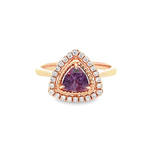 天然無燒濃紫色藍寶石鑽石戒指【附證書】 - WILLS JEWELLERY