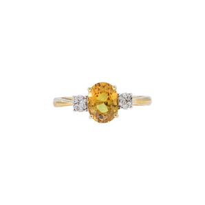 橢圓形黃寶石鑽石戒指 - WILLS JEWELLERY