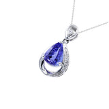 時尚梨形坦桑石吊墜 - WILLS JEWELLERY