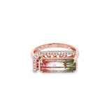 祖母綠切割紅綠雙色碧璽鑽石戒指 - WILLS JEWELLERY