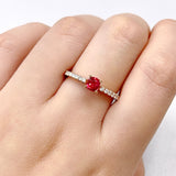天然八角方形紅寶石鑽石戒指 - WILLS JEWELLERY