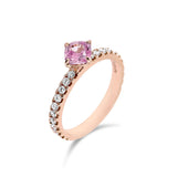 枕形粉紅色尖晶石鑽石戒指 - WILLS JEWELLERY