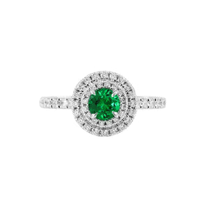 《圓 • 緣》綠寶石雙鑽戒指 - WILLS JEWELLERY