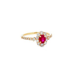 經典花漾戒指.酒紅色紅寶石 - WILLS JEWELLERY