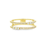 二重奏雙行鑽石線戒 - WILLS JEWELLERY