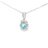 花型吊墜 · 海藍寶石 - WILLS JEWELLERY