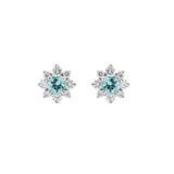 圓形帕拉伊巴碧璽圍鑽耳環 - WILLS JEWELLERY