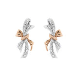雙色絲帶鑽石耳環 - WILLS JEWELLERY