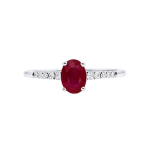 橢圓形紅寶石鑽石戒指 - WILLS JEWELLERY