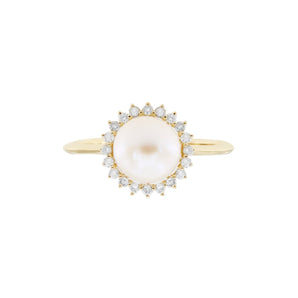 小復古淡水珍珠鑽石戒指 - WILLS JEWELLERY