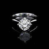 經典四爪尖頂皇冠心形雕刻鑽石戒指款式 - WILLS JEWELLERY